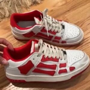 Amiri shoes bones low top red white